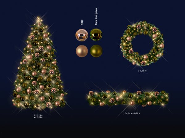 Decoration set Rose Gold & Dark Lime - Image 2